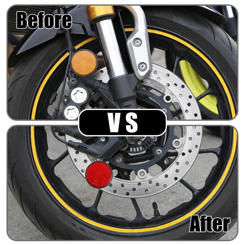 Partuto 8 Pc Universal Motorcycle Reflectors for Driveway - Plastic