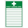 V Safety First Aiders Sign - Portrait - 150mm x