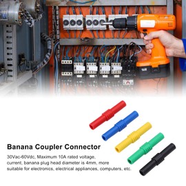 Bewinner 10Pcs Insulated 4mm Banana Plug Coupler, 5 Colors Banana Plug Socket Adapter, Female to Female Banana Socket Jack Connectors for 4mm Banana Plug Extension Adapters