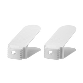 LIKE-IT SHW-01 Shoe Storage, Space Saving, Double Storage Capacity, Multiple Holder, Wide 2P, Approx. Width 3.9 x Depth 10.2 x Height 5.3 inches (10 x 26 x 13.5 cm), White, Made in Japan, Sneaker