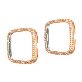 jojofuny 2pcs Smart Watch Protective Cover with Double-Row Drill Anti-Shock Frame for Elegant Rose for Style and Comfort