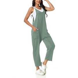 HAILTH Rompers for Women Casual Summer Jumpsuits Sleeveless Loose Spaghetti Strap Baggy Overalls Jumpers with Pockets Free People Jumpsuit Dupes 2023New