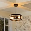 Heircido Industrial Black Semi Flush Mount Ceiling Light,Farmhouse Kitchen Lighting,