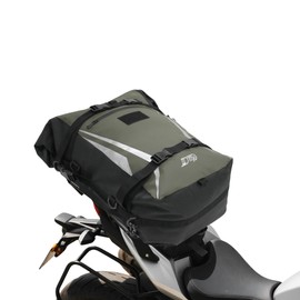 JLDTOP Motorcycle Tail Bag 30L Waterproof Motor Saddle Pannier Bag Motorbike Rear Rack Seat Trunk Storage Motorcyclists Travel Luggage for Adventure Sport (Army Green)