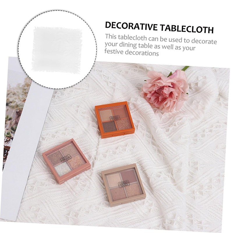 CIYODO Thicken 3D Pattern Table Cover White Decorative Tablecloth for