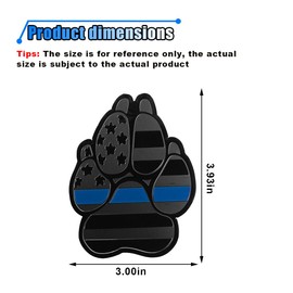 American Flag Dog Paw Car Emblem, Metal K9 Unit 3D Automotive Fenders Sticker, Vehicle Decoration Accessories for Cars Trucks SUVs (Black/Blue)