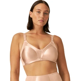 Naturana® Minimizer Bra - Wireless [Cup B-G] | Maximum Support with Cut Design & Wide Straps | Elegant Minimizer Bra for a Visually Smaller Cup Size 40 Light Beige DD