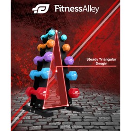 Fitness Alley 5 Tier Dumbbells Storage Rack - 200 LB Capacity Dumbbells Weight Rack - 2.0MM Thickness Weight Organizer Stand for Home Gym - Easy Assembly