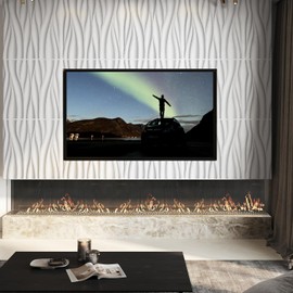 STICKGOO Wave Wall Panels for Interior Wall Decor, White 3D Wall Panels Accent Wall, Paintable 3D Wall Decor Covering Panels for Living Room Bedroom, Pack of 12 Tiles