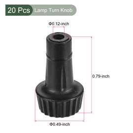 YOKIVE 20 Pack Replacement Lamp Turn Knob, ON/Off Light Turn Knobs | 20mm Length Socket Extensions Great for Fans Switch Fixtures(Black)