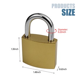 1 Pcs Small Keyed Padlocks, 1.49 Inch (38 mm) Locker Lock with Keys for Luggage Locks Gym Locker Toolbox (1.49Inch)
