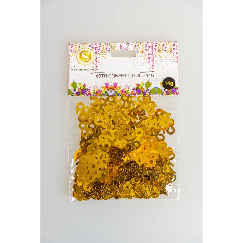 28g Gold 65th Birthday Confetti Foil Metallic Glitz Table Scatter