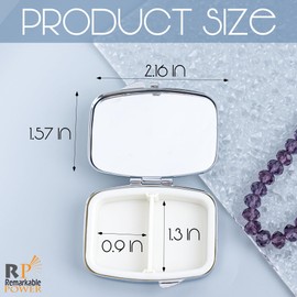 RP Remarkable Power, Square Bling 2 Compartment Storage Container Case Small Bead Organizer Mini Jewelry Box for Purse Pocket