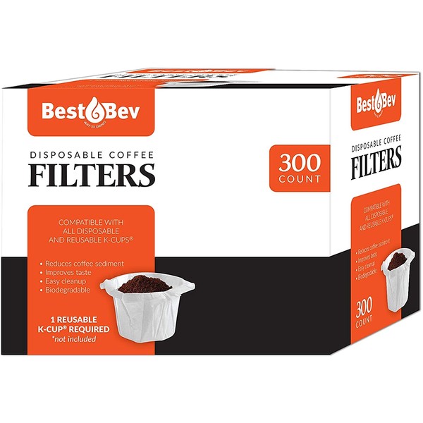 PARTY BARGAINS 300 Paper Coffee Filters - White Classic Design Single-Use Coffee Filter for Keurig 1.0 & 2.0, Perfect Size and Quantity