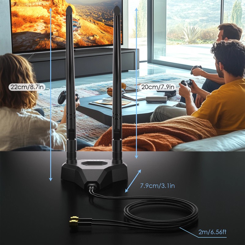 wavlink WiFi 6E Tri-band Antenna Magnetic Base WiFi card for