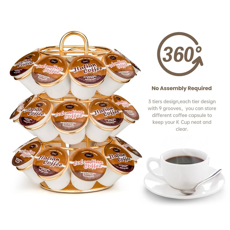 Coffee Pod Holder, K Cup Holders Carousel Organizer ,27 Coffee