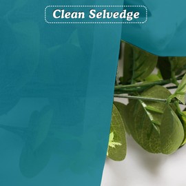 OVZME Turquoise Sheer Curtains 36 inches Long, Short Kitchen Window Treatment Solid Sheers Cafe Curtains Bathroom Voile Half Window Curtains 2 Panels, Rod Pocket, 42" Wx36 L