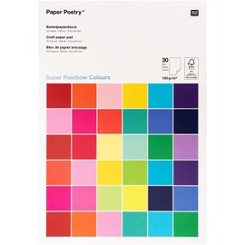 RICO DESIGN Rainbow Colours Craft Paper Pad 30 Sheets
