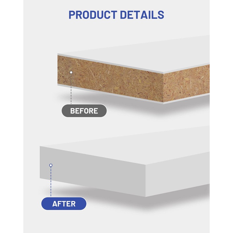 FAKILO Melamine Edge Banding, White Pre-glued Veneer Edge Banding for