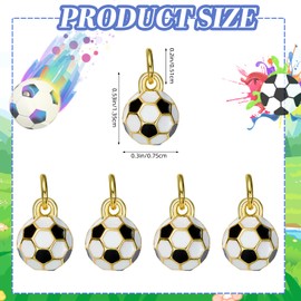 COGCHARGER 5 Pieces Football Charms for Jewelry Making Bulk Cute Brass Enamel Sports Pendants for Bracelet Necklace Earring DIY Supplies
