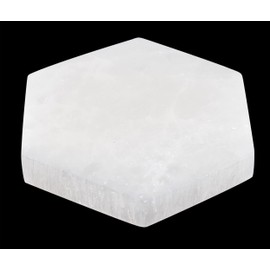 Selenite Charging Plate – 4” Hexagon Selenite Crystal – Mined and Crafted in Morocco – Ideal for Cleansing & Recharging Crystals & Healing Stones – Protection Crystals – Spiritual Gifts & Decor