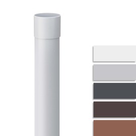 INEFA Downpipe 100 cm, PVC DN50 / 50 mm, White, Rain Pipe Gutter Accessories, Easy Plug-In Installation, Made in Germany