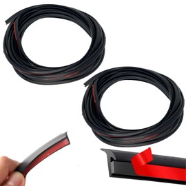 MONOSTORE Aero Mold T-shaped 5M Vehicle Mold Door Edge Protector Overfender Door Guard Gap Filler (Black 7×5mm 2 pieces)