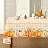 3 Pack Thanksgiving Tablecloth, Disposable Light Yellow Buffalo Plaid Fall