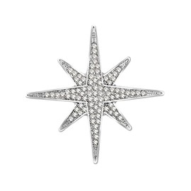 Rhinestones Star Brooch Pin for Women Men Simple Sparkly Crystal Corsage Brooches Lapel Pins Dresses Suit Scarf Shawl Clip Bouquet Badge Boutonniere Corsage Accessories (Silver)