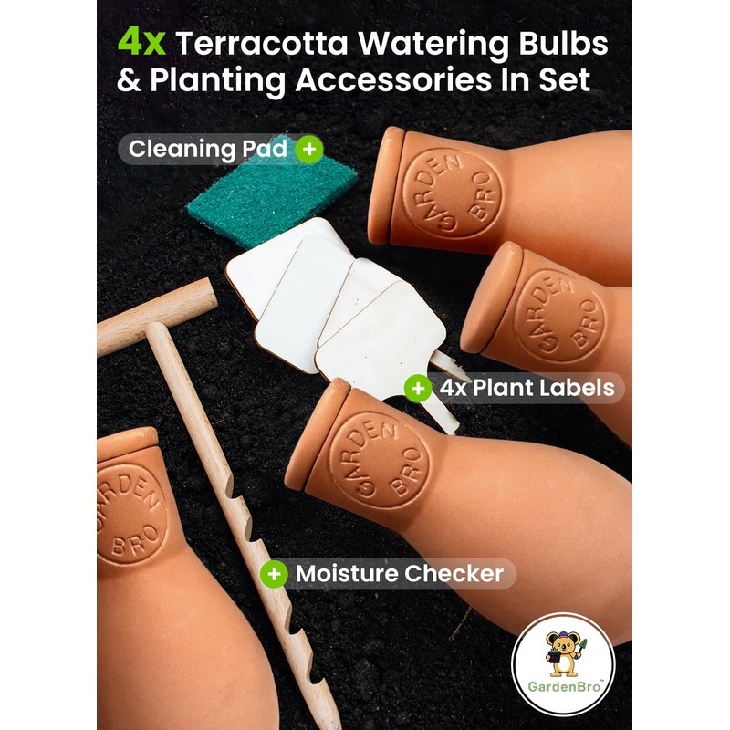 4 Pcs Ollas Terracotta Watering Pots Large - 14 Oz