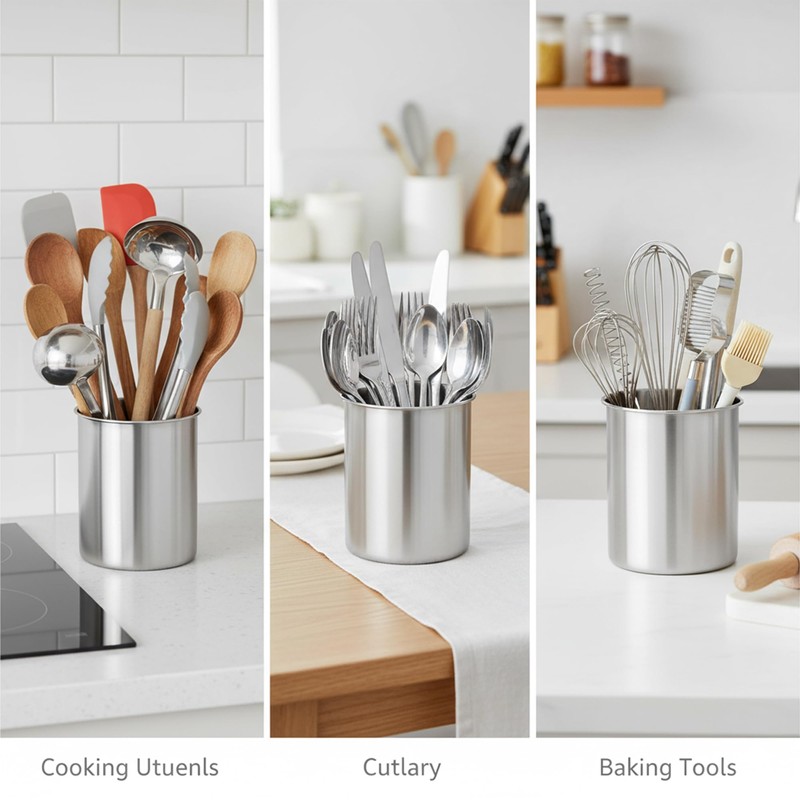 ZORGONS Stainless Steel Utensil Holder for Counter Top - 4.5''