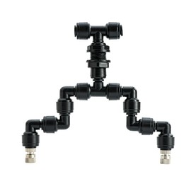 VEXPLO Reptile Terrarium Misting Nozzle 360 Degree Adjustable Reptile Fogger Mist Sprinkler, Dual-Head Black Misting Spray Nozzles for Aquarium Rainforest