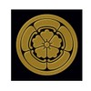 一般家紋蒔絵シール 90.丸に五瓜に唐花/GD