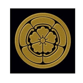 一般家紋蒔絵シール 90.丸に五瓜に唐花/GD
