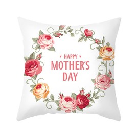 Grandma Mom Gifts for Mothers Day Pillow Cover 18x18 Decorative Flower Cushion Cover Creative Happy Mom’s Day Pillowcase Gifts for Mommy Aunt Grandmother Granny Nanny from Kids Grandkids