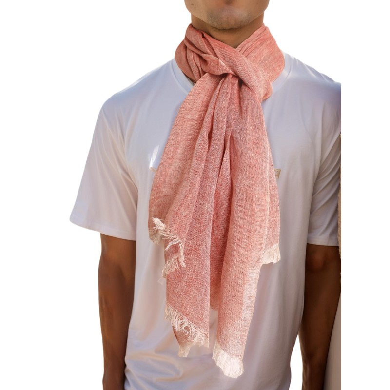 Prettystern Unisex Mottled Plain Long Lightweight Summer Linen Scarf, T87