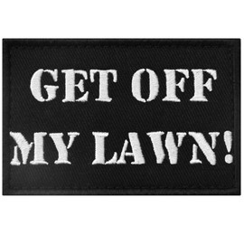 Parche bordado con cierre de gancho y bucle de Get Off My Lawn