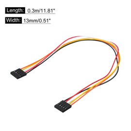 sourcing map Female to Female 5Pin Breadboard Jumper Wire 2.54mm Pitch Single Row Ribbon Cable 30cm Long Breadboard Ribbon Cables for Breadboard Electronic Projects Pack of 10,Multicolored