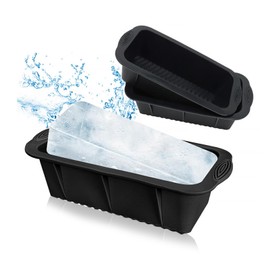 2 Pack Extra Large Ice Block Molds for Ice Bath Reusable Silicone Big Ice Cube Molds Ice Block Maker Cold Plunge Ice Mold Trays 2.5LB