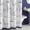 MVSUTA Aviation Blue Polyester Shower Curtain,Printed White Vacation Ocean Waterproof