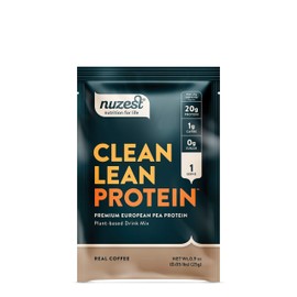 Nuzest - Pea Protein Powder - Clean Lean Protein, Premium Vegan Plant Based Protein Powder, Dairy Free, Gluten Free, GMO Free, Naturally Sweetened Protein Shake, Real Coffee, 1 Serving, 0.9 oz