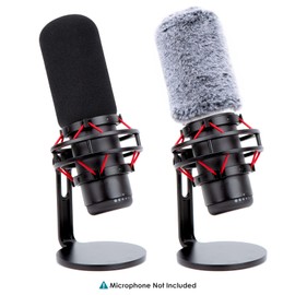 HyperX QuadCast Pop Protection Set, Foam & Fur Wind Protection, Professional Microphone Wind Protection, Sound Protection, Compatible with HyperX QuadCast S Mic YOUSHARES