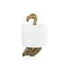 Creative Co-Op Resin Flamingo Table Lamp with Linen Shade, Gold