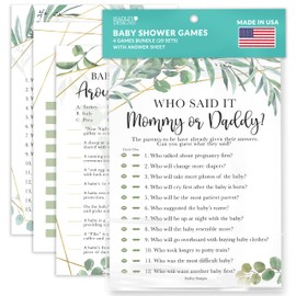 40 Greenery Baby Shower Games Gender Neutral - Who Knows Mommy Best Baby Shower Game, Guess Who Mommy Or Daddy Baby Shower Game, Baby Games For Baby Shower Family Feud Game, Baby Shower Tradition Card