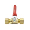 BesNPT 2Pcs Brass Mini Ball Valve Shut Off Switch, 3/8"