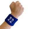 Couver Unisex Blue Sports/Athletic with Number Embroidery Sweat Wristband, Number