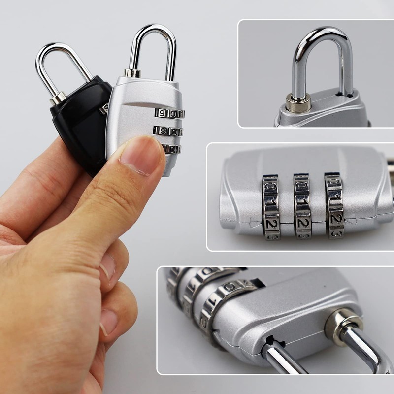 4 Pieces Luggage Locks,Suitcase Locks,Suitcase Padlocks,Combination Padlocks 3 Digit Combination