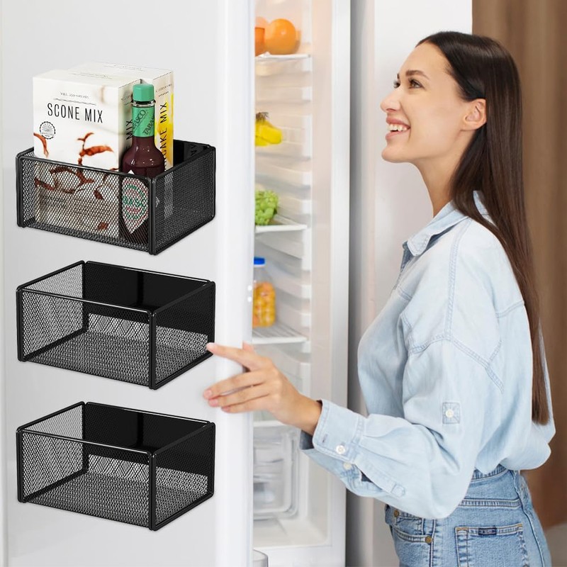 Umllpet Magnetic Shelf Kitchen Organiser, Spice Rack, Magnetic Fridge Shelf,