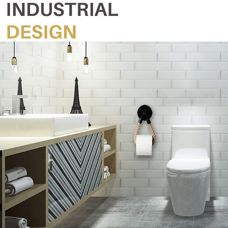 Toilet Roll Holder Rope Toilet Paper Holder Wall Mounted Towel