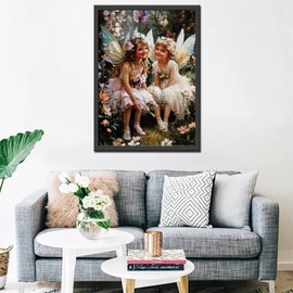 Fairies Girl with Wings Art Jigsaw 1000 Piece Adult Butterfly Elf Doll Jigsaw Puzzle for Challenging Family Activity Games Colorful DIY Jigsaw Puzzle Suitable for Home Decor Gifts 20X27In